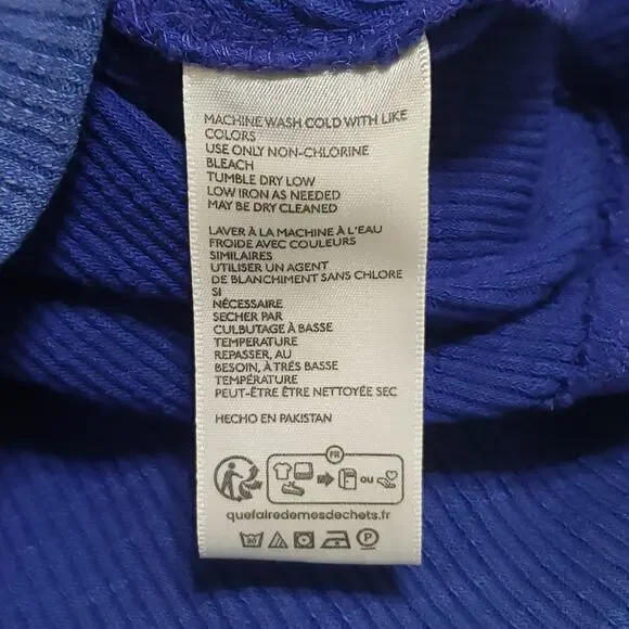 We The Free‎ Not So Ordinary Washed Ribbed Pullover Royal Blue Sz XS Slouchy - Picture 6 of 10